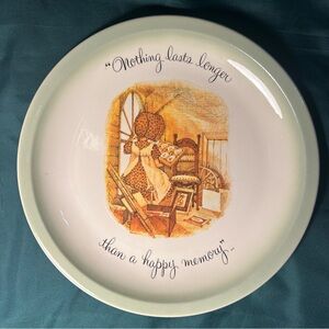 💚🌼Holly Hobbie Collector's Edition Plate - 10.25” Green Rim Vintage 1972 🌼💚